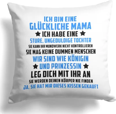 Produktbild von 22Feels Mama Geschenk von Tochter Mutter Kissen Muttertag Geburtstag Weihnachten Deko Frauen Dekoration  Wohnzimmer Schlafzimmer Couch