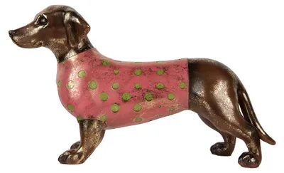 Productafbeelding van Clayre & Eef Decoratieve figuur, hond, 60x17x35 cm, bruin, kunststof