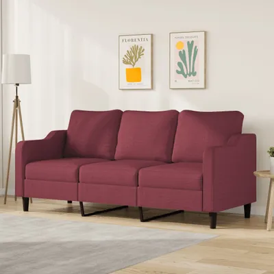 Zdjęcie produktu dla vidaXL sofa 3-osobowa czerwone wino 180 cm tkanina