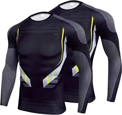 Immagine prodotto di Famanu Sport, set di 2 magliette - Termiche, compressive, grigio/nero - Taglia XL
