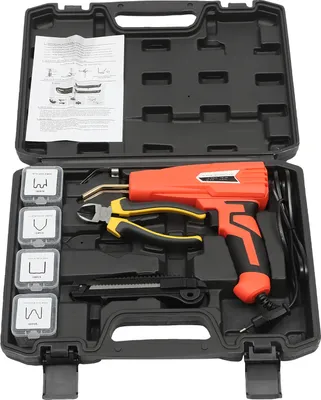 Produktbild von 100W Kunststoff Schweißgerät Auto Stoßstange Reparatur Set mit 400 Klammern (rot)
