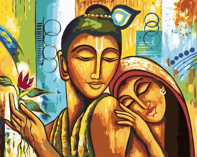 Produktbild von Diamondi - Diamond painting - BUDDHA MIT EINER FRAU, 40X50 cm, ohne Keilrahmen