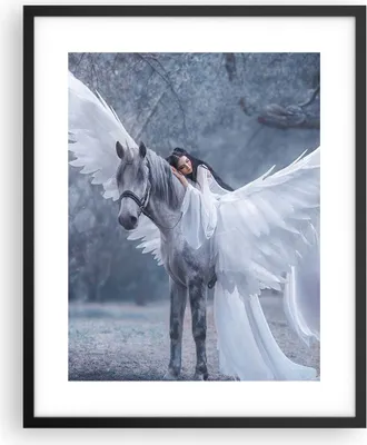 Produktbild von Gerahmtes Poster - Schwarzer Rahmen - Frau Pferd Natur - 40x50 cm - Wand Bild - Wanddeko - Wandbilder - Kunstposter - Wandposter - Bilderrahmen - Bilder - Kunstdruck - Wandbild - P2BPA40x50-3998