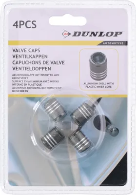 Produktbild von DUNLOP Ventilverschlüsse 4 Stück, rund, grau