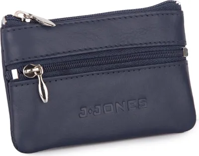 Zdjęcie produktu dla Etui saszetka na klucze skóra naturalna zapinane na zamek błyskawiczny granatowe