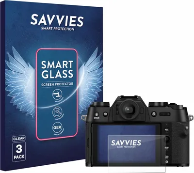 Produktbild von 3x Savvies Schutzglas Folie für Fujifilm X-T50 9H Panzer Schutzfolie Glas Displayschutz klar transparent