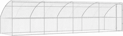 Image de Enclos pour chiens, 4 éléments, argenté, 8 x 2 x 2 m, acier galvanisé