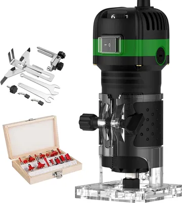 Obrázok produktu pre Frézka na drevo, výkon 800 W, 30000 otáčok za minútu, štandardná + 15 fréz