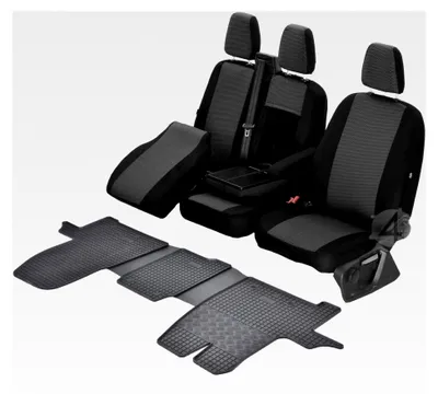 Produktbild von Sitzbezüge und Gummifußmatten für Ford Tourneo/Custom ab 2012 - Set
