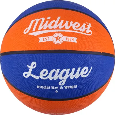 Produktbild von Midwest Basketball Gummiball blau orange Größe 6 für Kinder