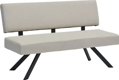 Produktbild von byLIVING Sitzbank TORONTO, Bezug in taupe, Gestell in schwarz, mit Rückenlehne und hohem Sitzkomfort, Esszimmerbank, Küchenbank, Maße: B 138, H 83, T 60 cm