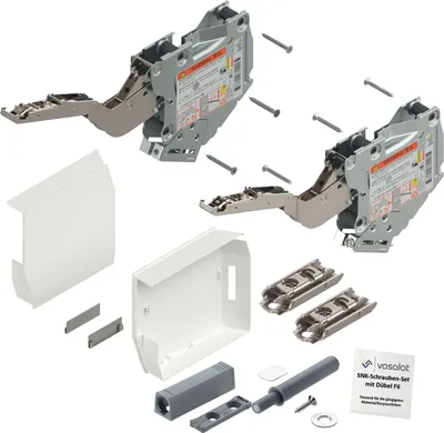 Produktbild von Blum Aventos Tip On Kraftspeicher 960-2215 weiß Klappenbeschlag m. Montageplatte