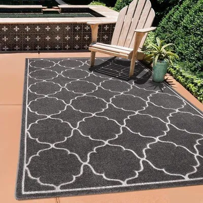Produktbild von Famanu Outdoor-Teppich wetterbeständig - grau, 80 x 150 cm
