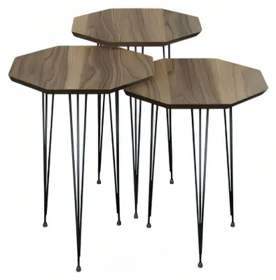 Image de Eleganter Brauner Holz-Beistelltisch für Wohnzimmer und Schlafzimmer