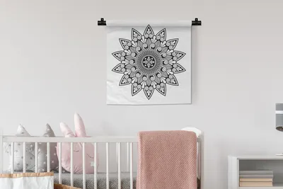 Produktbild von MuchoWow® Wandteppich Wandbehang Mandala Blumenform 60x60 cm Tapisserie Dekoration Wandtuch - Dekorationen - Wand Decke