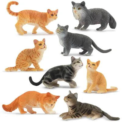 Image de Ensemble de 8 figurines d'animaux, figurines de chats, figurines d'animaux, 8 figurines de chats