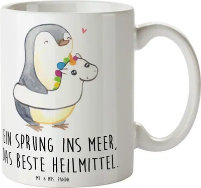 Produktbild von Mr. & Mrs. Panda Teebecher Sommermeerheilkraft - Weiß - Geschenk, Kaffeebecher, Winter, Urlaub Am Meer, Strandurlaub, Tasse, Becher, Kuscheln, Pott, Gemütlichkeit, Sand