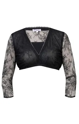 Produktbild von MarJo Dirndlbluse "Kosima-Doro" Halbarm Spitze | Schwarz Größe: 34
