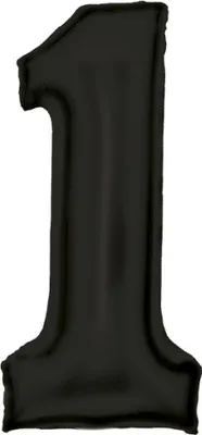 Immagine prodotto di Palloncino in foil numero 1 nero satinato 86 cm