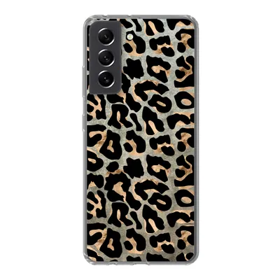 Produktbild von MuchoWow® Handyhülle Schutzhülle Hülle für Samsung Galaxy S21 FE Tiermuster - Panther - Braun Silikon Softcase Handy Hülle - Mobiltelefonhülle