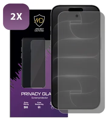 Productafbeelding van 2-Pack MobyDefend Screenprotectors - Geschikt voor iPhone 18 Pro - Matte Privacy Glass Screensavers