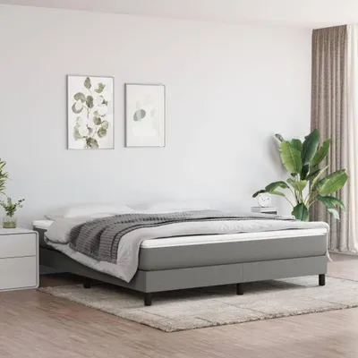 Image de Matelas à ressorts ensachés vidaXL, fermeté moyenne, gris foncé, 183 x 213 x 20 cm, tissu