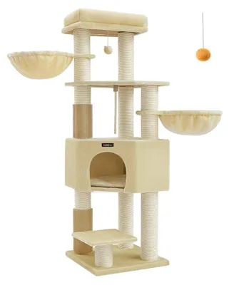 Produktbild von Katzenkratzbaum mit Kratzturm – Plüsch – für mehrere Katzen – 50 x 50 x 160 cm