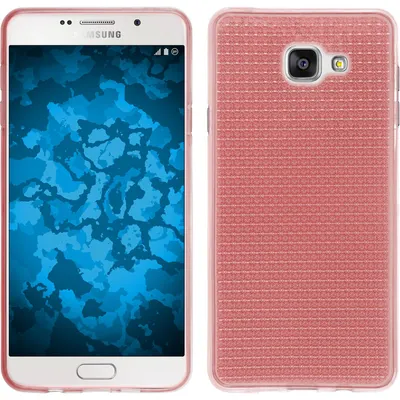 Produktbild von PhoneNatic Case kompatibel mit Samsung Galaxy A7 (2016) A710 - rosa Silikon Hülle Iced + 2 Schutzfolien