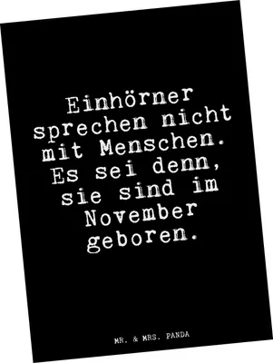 Produktbild von Mr. & Mrs. Panda Postkarte Einhörner sprechen nicht mit... - Schwarz - Geschenk, Freundin, Geburtstag November, Fotokarte, Postkarten, Ansichtskarten, lustiger Spruch