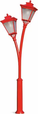 Produktbild von Casa Padrino Jugendstil Doppel Gartenlaterne Rot H. 353,5 cm - Außenbeleuchtung