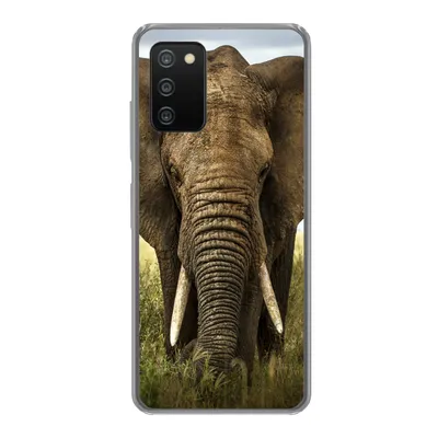 Produktbild von MuchoWow® Handyhülle Schutzhülle Hülle für Samsung Galaxy A03s Elefant - Natur - Gras - Tiere - Landschaft Silikon Softcase Handy Hülle - Schutz