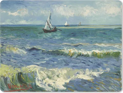 Produktbild von MuchoWow® Mauspad Mousepad Meereslandschaft bei Les Saintes-Maries-de-la-Mer - Vincent van Gogh 23x19 cm - Mousepads - Maus Mat - Pad - Mausunterlage - Schreibtischunterlage - Mauspad