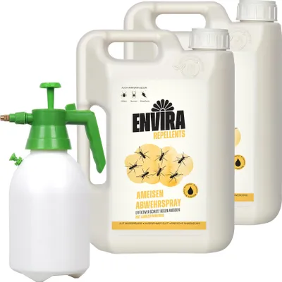 Produktbild von Envira Ameisen Abwehrspray im Doppelpack mit Drucksprüher 2x2L