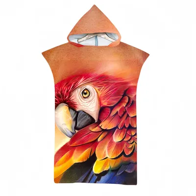 Image de Poncho de serviette de plage à capuche pour adultes 75x110cm