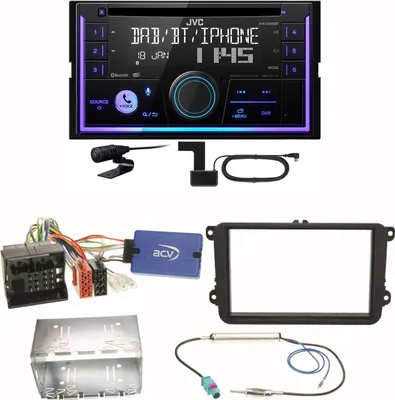 Produktbild von JVC KW-DB95BT Bluetooth DAB USB Einbauset für EOS Polo Caddy Amarok Scirocco