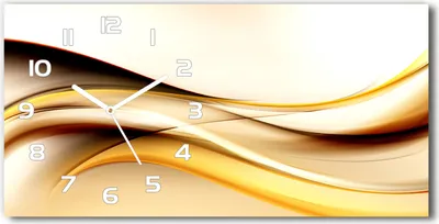 Produktbild von Wanduhr aus Glas – 60x30 cm - Glasbild - Glasuhr - Gehärtetes Glas - weisse-zeiger - abstrakte Wellen