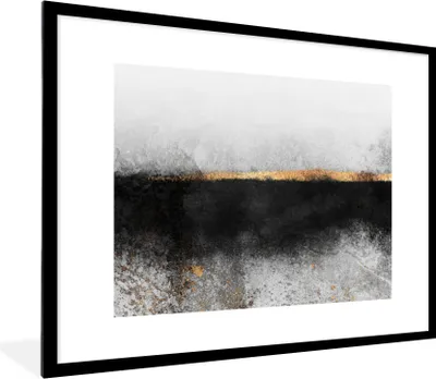 Produktbild von MuchoWow® Gerahmtes Poster Gold - Abstrakt - Luxus 80x60 cm - Poster mit Schwarzem Bilderrahmen Wandposter Rahmen Foto Bilder - Schlafzimmer-Dekorationen - Fotoposter