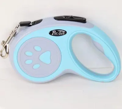 Image de Laisse pour chien en nylon de 5 m, rétractable automatiquement, résistante, avec fermeture velcro, pour le dressage, la promenade et le jogging, avec système de traction, pour petits chiens