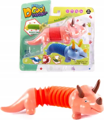 Produktbild von Pop Tube Dinosaurier Dehnbares Spielzeug Anti-Stress Sensorik Röhre Kinder Bunt