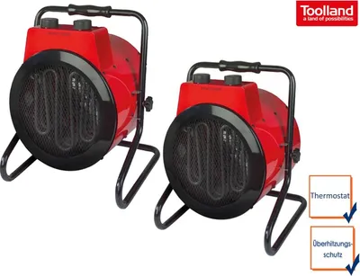 Produktbild von 2er Set Bauheizer 3 Stufen 3000W Baulüfter Heizgebläse Heizlüfter Bautrockung