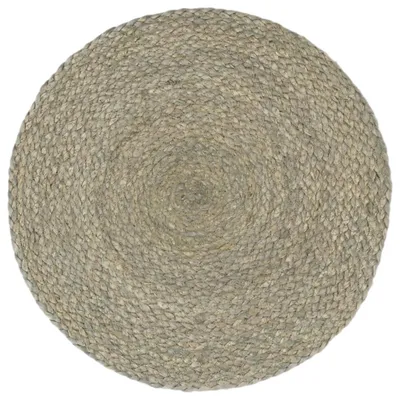 Image de vidaXL Sets de table, lot de 4, gris, ronds, 38 cm, en jute