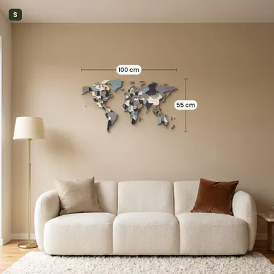 Produktbild von Holz Weltkarte Wandpuzzle Rauchige Träume S (100x55cm)