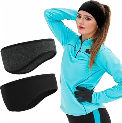 Produktbild von Flintronic Sport Stirnband für Damen und Herren, 2 Stück Ohrenwärmer Stirnbänder, Ohrenschützer Stirnbänder, Stirnband Herren Winter für Joggen, Laufen, Wandern, Fahrrad und Motorrad Fahren