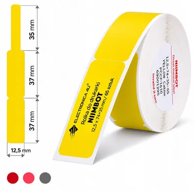 Obrázok produktu pre NIIMBOT A2K18638301 NIIMBOT Etikettenrolle für Etikettendrucker 008-7002105 farbig sortiert, 12,5 x 109,0 mm, 1 x 65 Etiketten