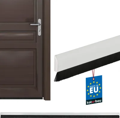Produktbild von KOTARBAU® Bürstendichtung 1 m Absenkdichtung für Türen Automatisch Türdichtung 18 mm Zugluftstopper für Türen Türbürstendichtung Insektenschutz Tür Windschutz PVC Weiß