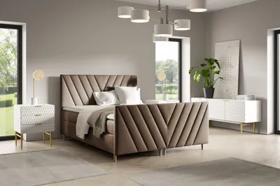 Obrázok produktu pre Kontinentálna posteľ 140x200 ANAMARI PLUS - hnedá + topper ZDARMA