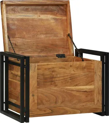 Image de vidaXL Boîte de rangement avec stockage 60 x 40 x 41 cm bois massif acacia
