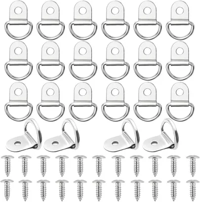 Imagen del producto de Anillos de sujeción de acero inoxidable, 22 unidades, 36 x 25 mm, con tornillos, para fijación