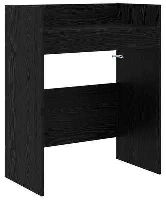Image de vidaXL Table de DJ noire, imitation chêne, 82 x 45 x 102 cm, en panneaux de particules