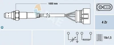 Produktbild von FAE Lambdasonde für VW Transporter IV Bus (70B, 70C, 7DB, 7DK, 70J, 70K, 7DC, 7DJ) vor-Kat Regelsonde 77137